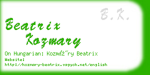 beatrix kozmary business card